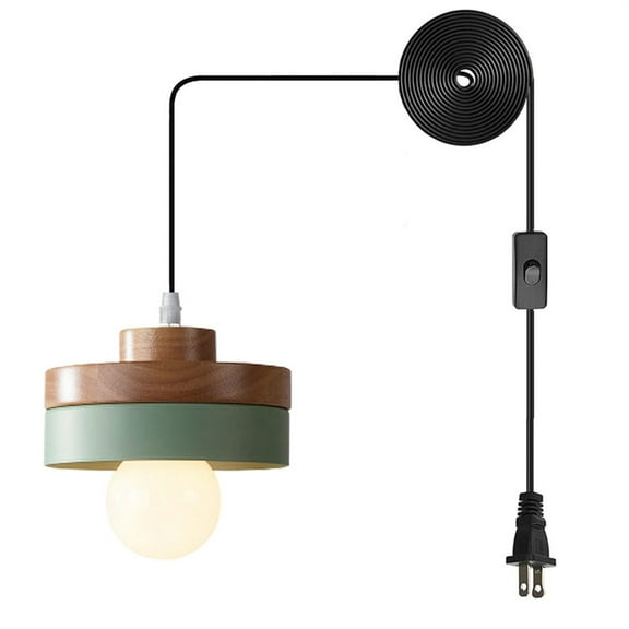 JLOWCO Led Hanging Lights with Plug in Cord,modern Pendant Lights Kitchen Island Lighting Island Lighting Fixtures Green (LED Bulb Include)