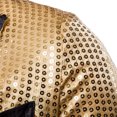 thumbnail image 6 of IYTR Men's Fashion Sequined Blazer Tailcoat Lapel Long Sleeve Formal Party Wedding Prom Blazer Jacket Gold L, 6 of 6