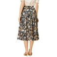 thumbnail image 3 of INSPIRE CHIC Women's Floral Sunflower Midi Tiered Chiffon Swing A-Line Skirt, 3 of 6