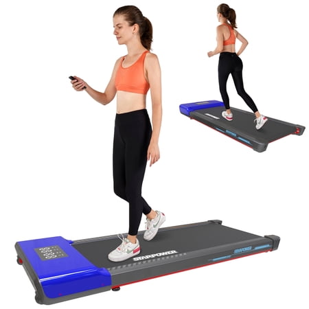 Dpforest Under Desk Treadmill 2.5 Horsepower Walk Pad, Ultra-Quiet with Remote Control- Walking Pad Jogging for Home/Office Use (Blue)