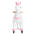 thumbnail image 3 of Ponyeehaw Ride on Unicorn Toys,Mechanical Ride on Toys for Ages 4-9 Girls, Premium Plush Walking Horse with Wheels(Pink), 3 of 9