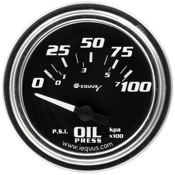 Equus E7264 2" 90 Degree Sweep Elec Oil Pressure 7000 Series, Chrome