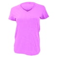 thumbnail image 1 of Anvil- Camiseta básica lisa con cuello en forma de V para chica/mujer (Rosa chillón), 1 of 1