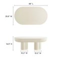 thumbnail image 2 of Pemberly Row Contemporary Oval Concrete Coffee Table in White, 2 of 10