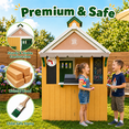 thumbnail image 6 of iYofe 2-IN-1 Grocery Store Outdoor Playhouse for Kids with Pretend Cash Register & BBQ Grill & Kitchen Playset , Green, 6 of 8