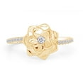 thumbnail image 2 of AFFY 0.15 Carat Round Shape Natural Diamond Rose Flower Engagement Ring 14K Solid Yellow Gold Ring Size-9, 2 of 6