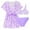 Purple, variant on Ticikt Girls 3-Piece Daisy Print Swimsuit Set, Crop Top Bikini with Cover Up, Kids Bathing Suit,Yellow,11-14 Years