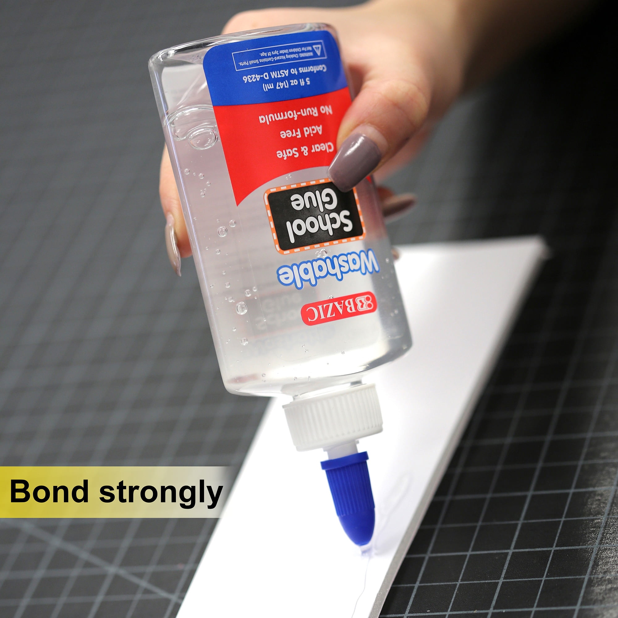 BAZIC Washable Clear School Glue 5 Oz for Making Slime Art Crafts, 48-Pack