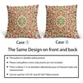 thumbnail image 6 of Orange Green Boho Pillow Covers 16 X Inch Bohemian Ethnic Carpet Style Vintage Flower Print Fall Decorative Throw Pillows Outdoor Linen Cushion Case Farmhouse Decor Set of 2, 6 of 6