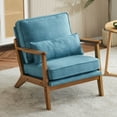 thumbnail image 7 of Ktaxon Accent Chair Line Fabric Upholstered Armchair, Reading Club Chair with Pillow for Living Room Bedroom Furniture Blue, 7 of 7