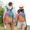 thumbnail image 6 of Casual Canvas Backpack Without Interlayer Large Capacity Stick Bag Design For Outdoor Shopping Office Outdoor Sports Rosybrown Tie-Dye Background Vibrant Colors And Swirling (2) Small, 6 of 7