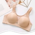 thumbnail image 4 of HNMKIU Wireless Bras Traditional Style Strapless Bandeau No Underwire Adjustable for Comfortable Fit Support and Gather Bras for Women Beige,36, 4 of 5