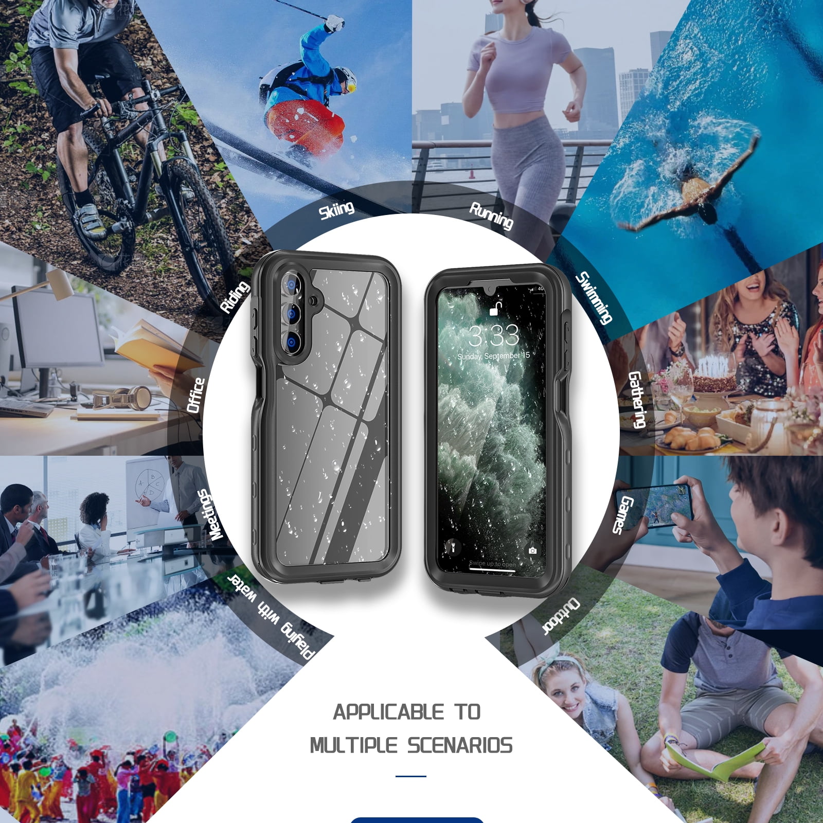 Allytech Waterproof Case for Galaxy A16 5G, Samsung A16 5G Waterproof Case with Build in Screen Protector, IP68 Waterproof Heavy Duty Shockproof Snow Dust Proof Phone Case for Samsung Galaxy A16 5G