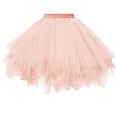 thumbnail image 2 of GEWSEY Women's Short Vintage Ballet Bubble Puffy Tutu Petticoat Skirt (Pink, One size), 2 of 3