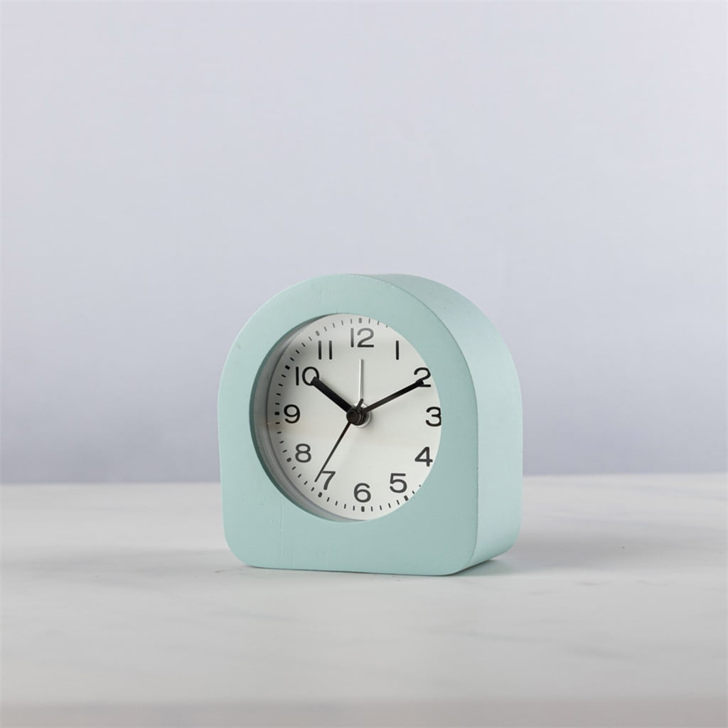Quiet Wood Analog Alarm Clock for with Night Light Battery Operated Snoozes Bedside