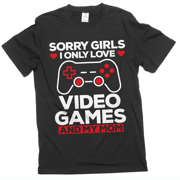 Funny Valentine's day I only love video games and my mom Tee shirt Son T-shirt