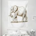 thumbnail image 1 of Elephant Tapestry, African Safari Animal Sketchy Style Mammal Modern Wilderness Artistic Illustration, Wall Hanging for Bedroom Living Room Dorm Decor, 60W X 80L Inches, Grey White, by Ambesonne, 1 of 2