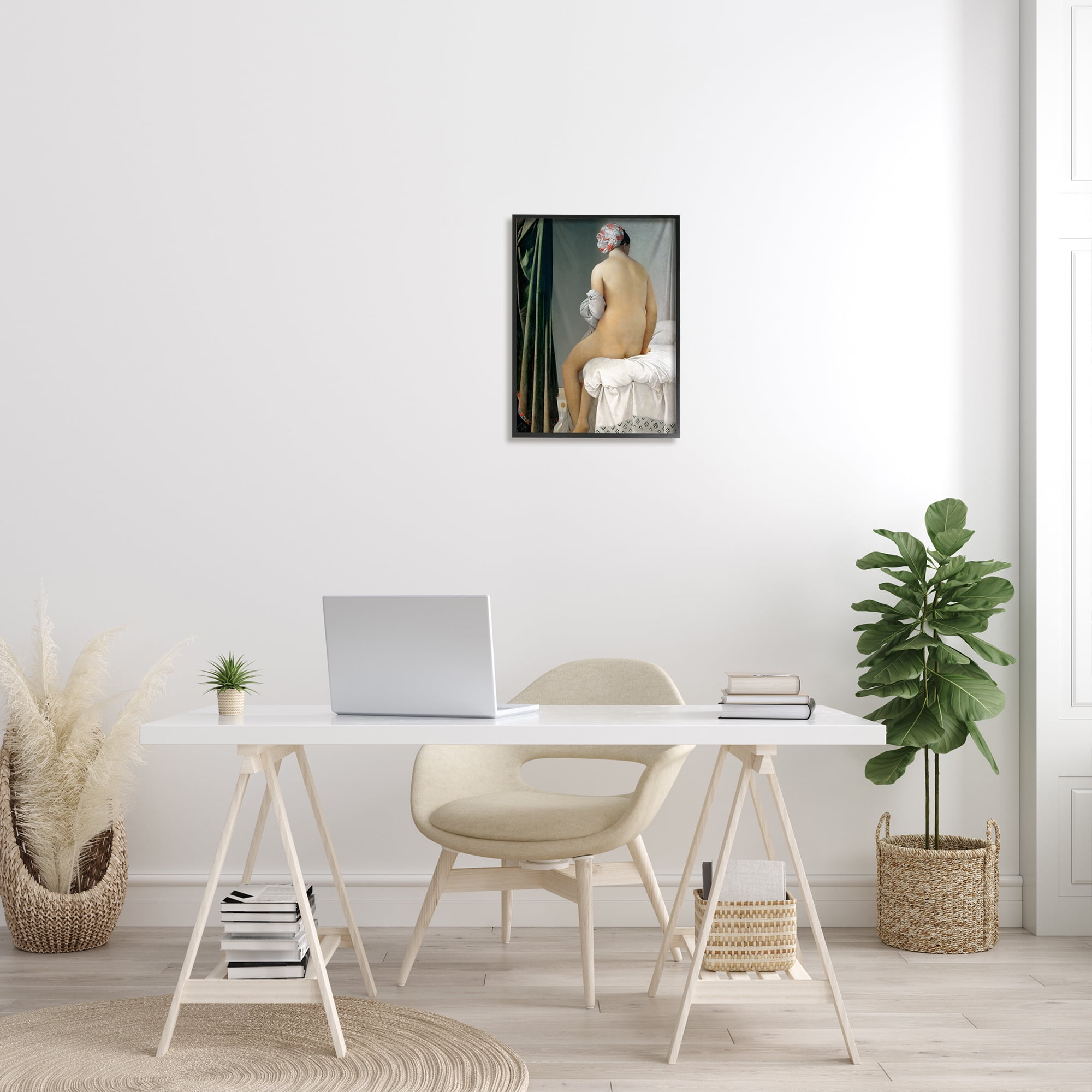 Stupell Industries La Baigneuse Valpincon Jean Auguste Dominique Ingres Bather Painting Painting Black Framed Art Print Wall Art, Design by one1000paintings