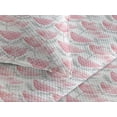 thumbnail image 3 of Ambesonne Nordic Quilted Bedspread Set 3 Pcs, Scandinavian Floral Abstract, Queen, Pastel Pink and Pale Grey, 3 of 4