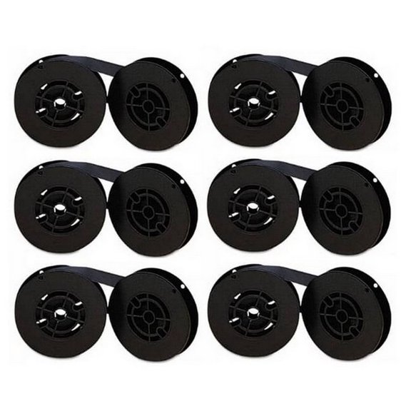 PrinterDash Compatible Replacement for Olympia 128 Black Printer Ribbons (6/PK) - Replacement to Olivetti 128