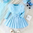 thumbnail image 2 of VNKIDY Child Girl Long Sleeve T-Shirts O-Neck Tops Solid Color Bowknot Skirt Two Pieces Outfits Sets Stylish, 2 of 9