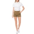 thumbnail image 5 of Made by Olivia Women's Solid Cuffed Hem Mid Rise Shorts with Side Pockets, 5 of 5