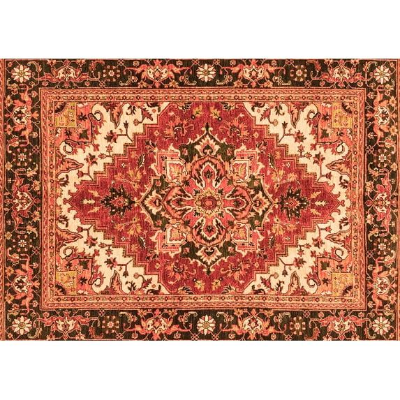 Ahgly Company Indoor Rectangle Persian Orange Traditional Area Rugs, 2' x 5'