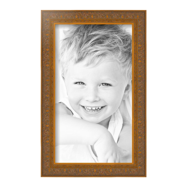 ArtToFrames 8" x 14" Gold Victorian Emboss Picture Frame, 8x14 inch Gold Wood Poster Frame (WOM-5081), 4 Pack