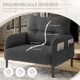 thumbnail image 5 of Modern Accent Chair,Armchair,Corduroy Fabric Sofa Chairs,Upholstered Armchair for Living Room,Bedroom,Office,Gray, 5 of 7