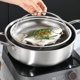thumbnail image 5 of Colador de Acero Inoxidable con Asa - Cesta Densa y Gruesa para Lavar Arroz, Verduras y Frutas - Colador de Cocina Multiusos - Diseño de Fondo Elevado, 5 of 6
