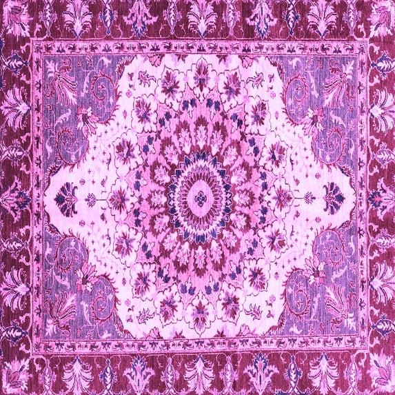 Ahgly Company Indoor Square Abstract Purple Modern Area Rugs, 6' Square