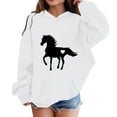 thumbnail image 3 of Tiijoy Little Girls Horse Graphic Hoodie Loose Hooded Sweatshirt Top, Sizes 6-7, 3 of 3