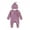 Purple, variant on Musuos NewBorn Baby Girls Boys Autumn Romper 3 6M Long Sleeve Crew Neck Solid Color Ribbed Button Jumpsuit with Hat