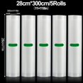 thumbnail image 2 of JUNWELL [Durable Vacuum Seal] 5-Pack Vacuum Seal Rolls  Durable Tear-Resistant | 3 Meter Length  Various Widths  Suitable for Food Storage and Low-Temperature Slow Cooking - Direct Contac, 2 of 6