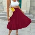 thumbnail image 5 of Idoravan Women's Basic Versatile Skirt Clearance Womens Casual Fashion Solid Color Style Personality Sweet Mesh Mid Length Lace Mesh Skirt, 5 of 7