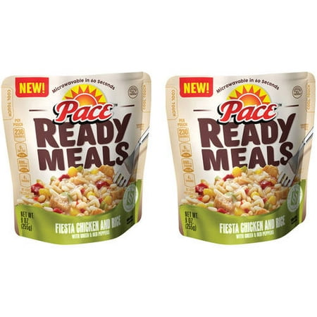 (2 pack) (2 Pack) Pace Ready Meals Fiesta Chicken and Rice with Green & Red Peppers, 9 oz.