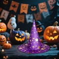 thumbnail image 4 of SUYOLL Halloween Witch Hat For Adults Kids Classic Pointed Party Hat Fashion Accessories For Women Men Halloween Party Cosplay Halloween Decor Purple, 4 of 5