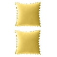 thumbnail image 1 of Paquete de 2 fundas de almohada de chenilla suave con pompones de 18.0 x 18.0 in, 1 of 5