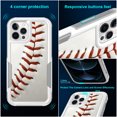 thumbnail image 2 of Case for iPhone 12, iPhone 12 Pro, Baseball Sports Pattern Heavy Duty Armor Shockproof Tough Hybrid Dual Layer Rubber Drop Protection Soft Bumper Rugged Protective Phone Case for iPhone 12/12 Pro, 2 of 6