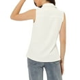 thumbnail image 3 of INSPIRE CHIC Women's Button Down Shirt Sleeveless Lapel V Neck Tunic Chambray Denim Top L White, 3 of 6