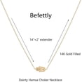 thumbnail image 4 of Befettly Collier Pendentif Lune 14k Remplissage Doré Phase de Lune Martelée Délicat Ras du Cou Simple Croissant de Lune Cercle Karma Collier Ras du Cou, 4 of 5