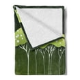 thumbnail image 2 of Tree Soft Flannel Fleece Throw Blanket, Graphics of Long Leafy with Floral Details, Cozy Plush for Indoor and Outdoor Use, 60" x 80", Olive Green Green, by Ambesonne, 2 of 5