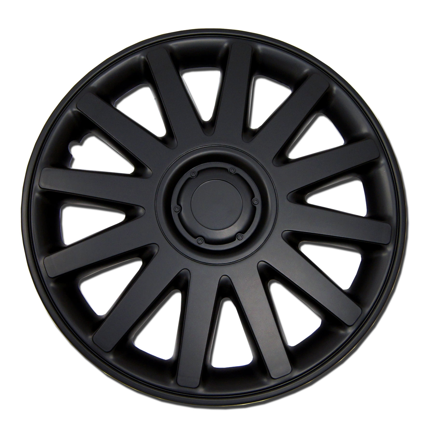 TuningPros WSC-610B15 Hubcaps Wheel Skin Cover 15-Inches Matte Black Set of 4 