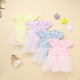 thumbnail image 3 of StylesILove Baby Toddler Girls Butterfly Print Flutter Sleeve Relaxed Romper Tutu Dress Princess Summer Dressy Outfit (3 Months, Yellow), 3 of 5