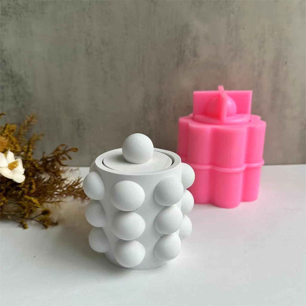 Round Tray Resin Casting Mould Candle Holder Silicone Cup Molds with Lid Resin Casting Mould Round Silicone Soap Mold