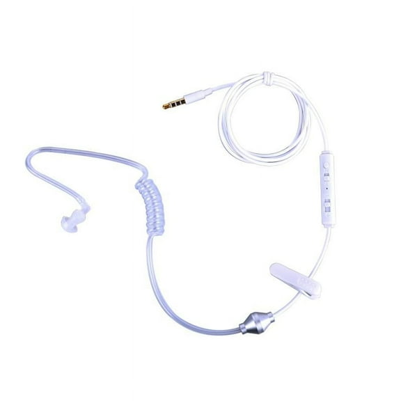 Winter Clearance Sebbolt 1Pcs White Single Stereo Air Tube Earbuds 3.5mm Anti-radiation Headsets Radiation Proof Headphone