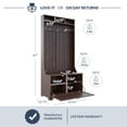thumbnail image 2 of BELLEZE Entryway Hall Tree, Coat Rack, Storage Bench, 3-in-1 Design, Freestanding Shoe Rack - Hilo (Espresso), 2 of 7