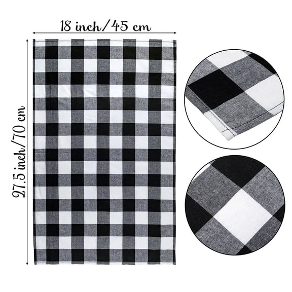 2ooya Cotton Plaid Dish Towels, Black & White, Absorbent, 5 pack