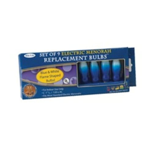 Rite Lite Judaica Blue And White Flame Shaped Electric Menorah Bulbs Box 0f 9 Electric Hanukkah Menorah Replacement Bulbs By Rite Lite Judaica Walmart Com Walmart Com