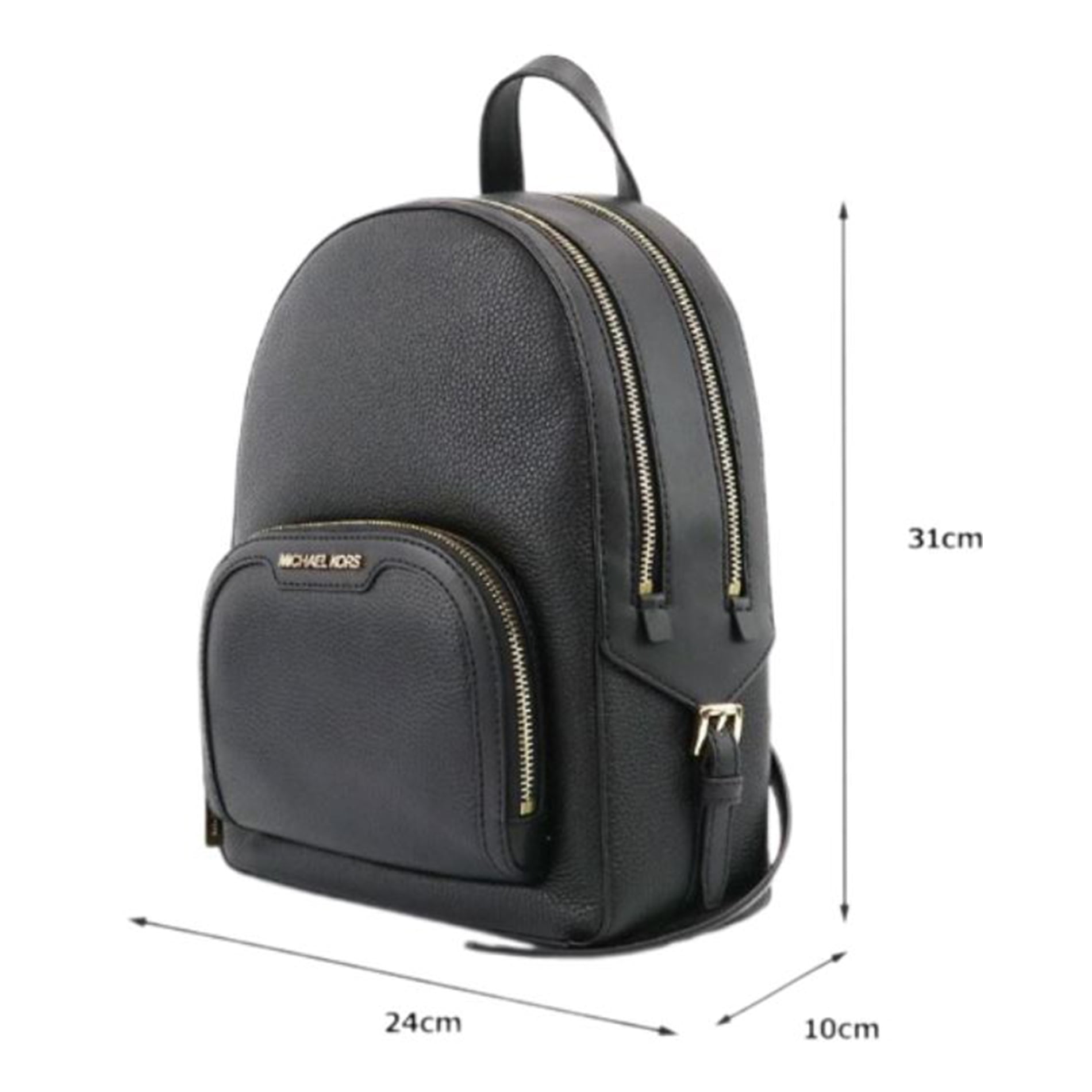 Michael Kors Women's Pebbled Leather Backpack, Zip Pocket, Black